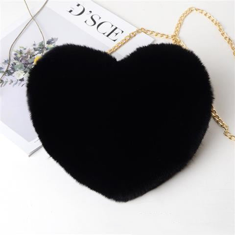 Fluffy Heart Bag Plush Valentine's Day Party Bag