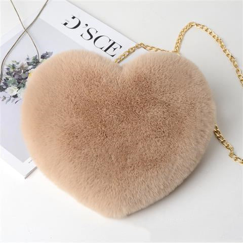 Fluffy Heart Bag Plush Valentine's Day Party Bag