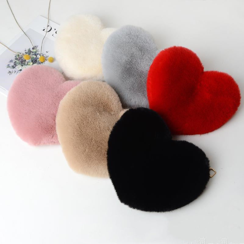 Fluffy Heart Bag Plush Valentine's Day Party Bag