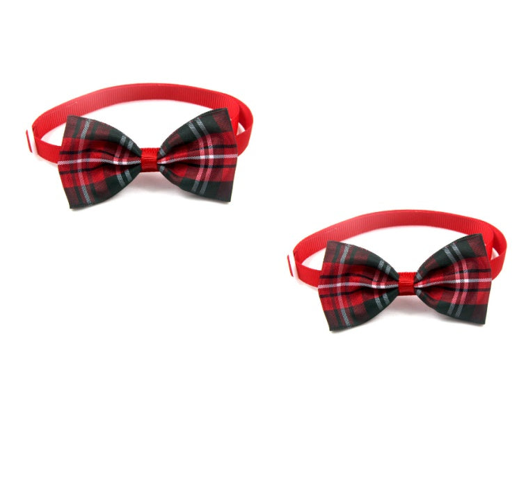 All the Plaid Bow Ties Pet Accessories