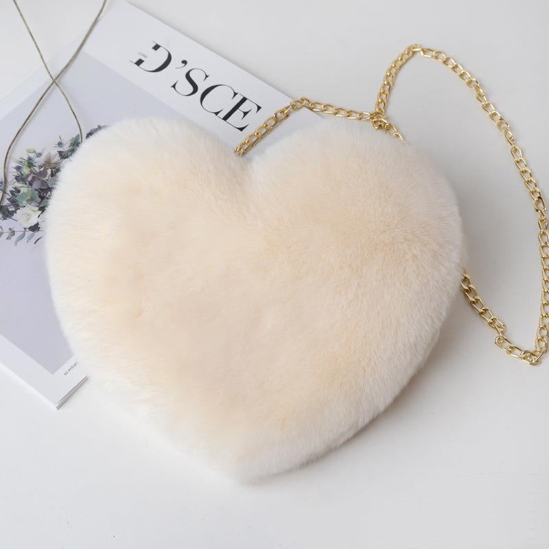 Fluffy Heart Bag Plush Valentine's Day Party Bag